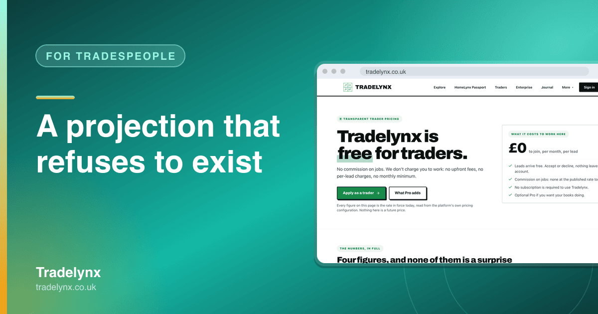 For Tradespeople · A projection that refuses to exist