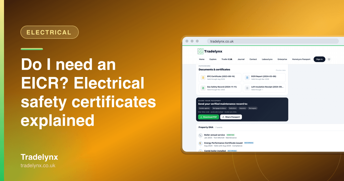 Electrical — Do I need an EICR? Electrical safety certificates explained