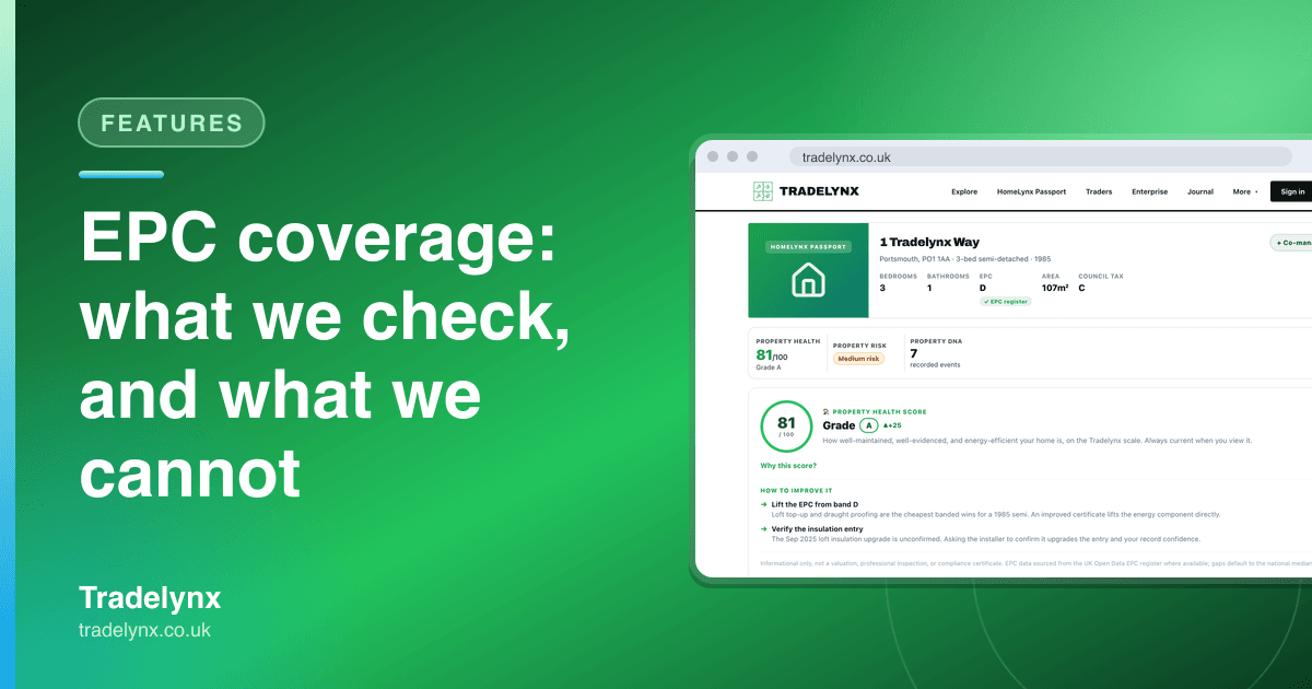 Features · EPC coverage: what we check, and what we cannot