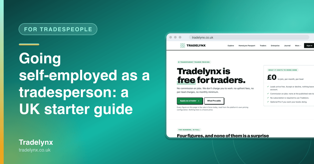 For Tradespeople · Going self-employed as a tradesperson: a UK starter guide