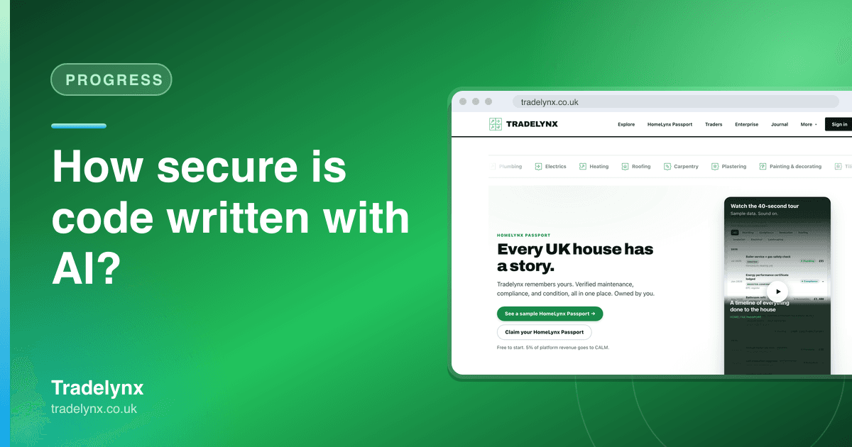Progress · How secure is code written with AI?