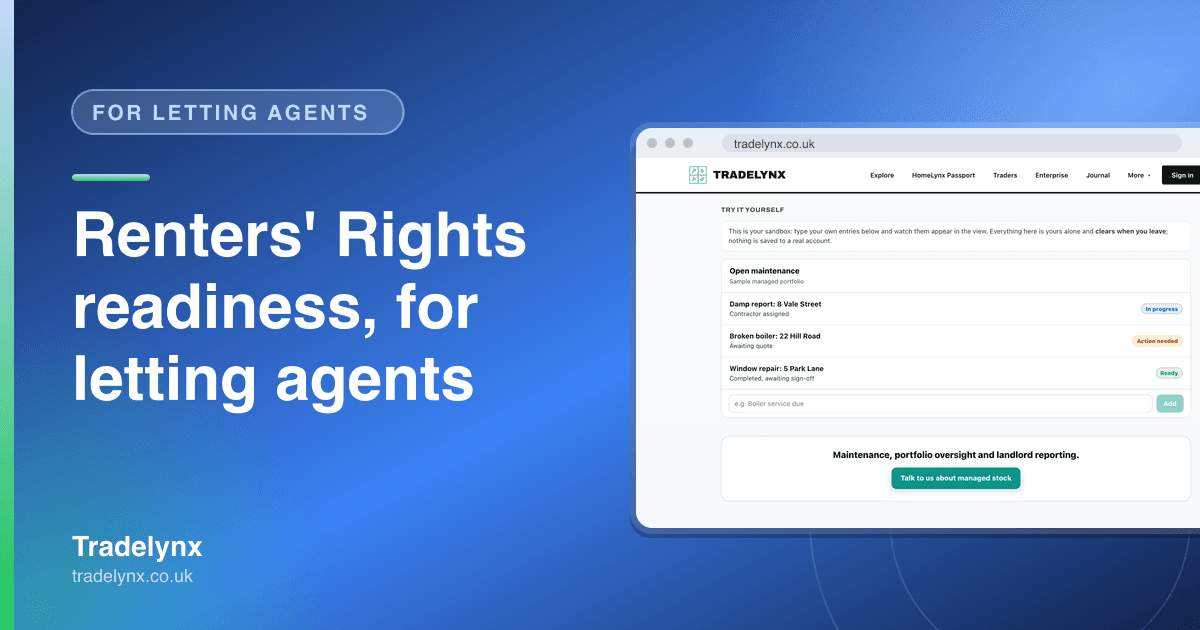 For letting agents · Renters' Rights readiness, for letting agents