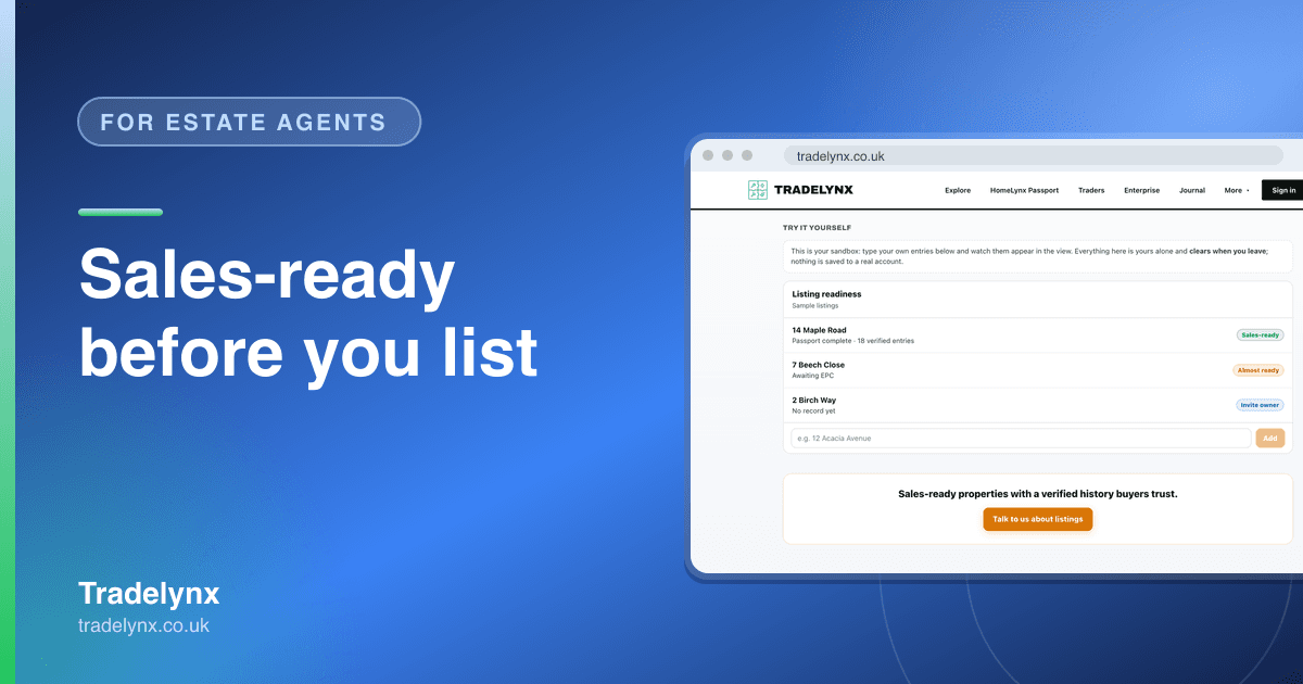 For estate agents · Sales-ready before you list