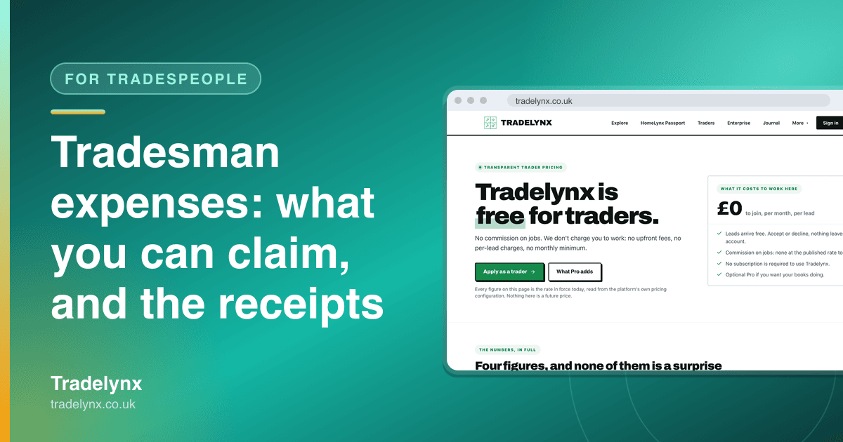 For Tradespeople · Tradesman expenses: what you can claim, and the receipts