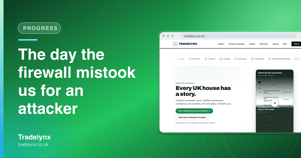 Progress · The day the firewall mistook us for an attacker
