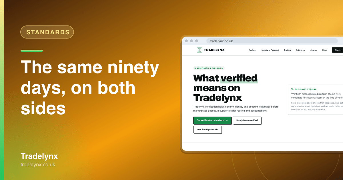 Standards · The same ninety days, on both sides