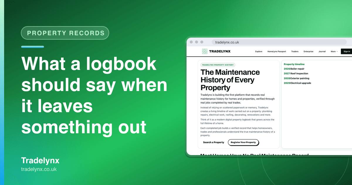 Property records · What a logbook should say when it leaves something out