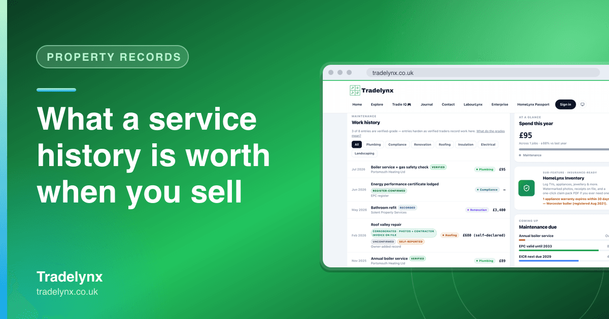 Property records — What a service history is worth when you sell