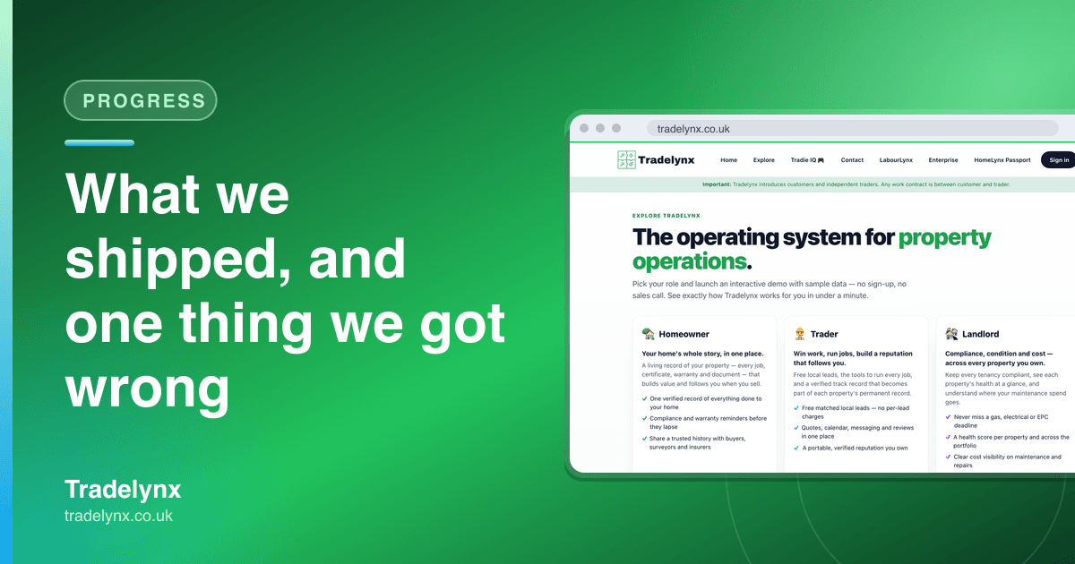 Progress — What we shipped, and one thing we got wrong