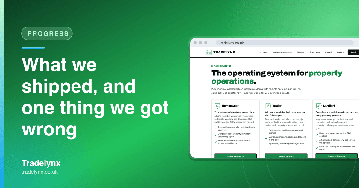 Progress · What we shipped, and one thing we got wrong