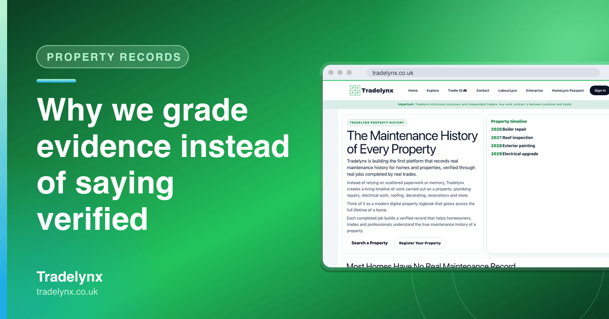 Property records — Why we grade evidence instead of saying verified